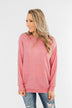 Another Day Long Sleeve Knit Sweater- Pink