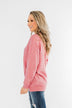 Another Day Long Sleeve Knit Sweater- Pink
