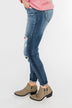 KanCan Distressed Skinny Jeans- Aztec Patch