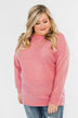 Another Day Long Sleeve Knit Sweater- Pink