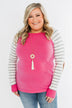 Loving Life Striped Sweater- Bubblegum Pink & Ivory