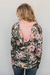 Found By You Camo & Floral Hoodie - Blush