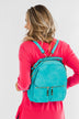 Everyday Zipper Detail Backpack- Turquoise