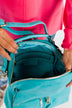 Everyday Zipper Detail Backpack- Turquoise