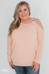 Sight To See Cold Shoulder Top- Peach