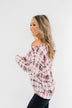 Just Wanna Have Fun Plaid Pullover Top- Purple Tones