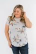 Lavish In Love Floral Top- Light Silver Purple