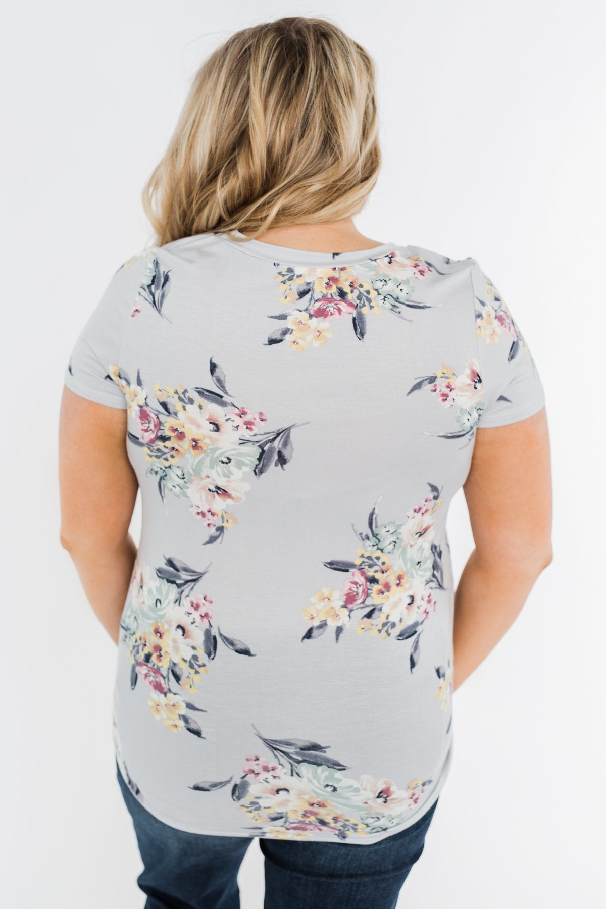 Lavish In Love Floral Top- Light Silver Purple