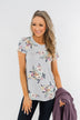 Lavish In Love Floral Top- Light Silver Purple