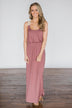 Gone Coastal ~ Mauve Crochet Racerback Maxi Dress