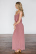 Gone Coastal ~ Mauve Crochet Racerback Maxi Dress