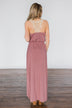 Gone Coastal ~ Mauve Crochet Racerback Maxi Dress