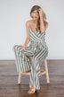 Not Your Bae Striped Jumpsuit