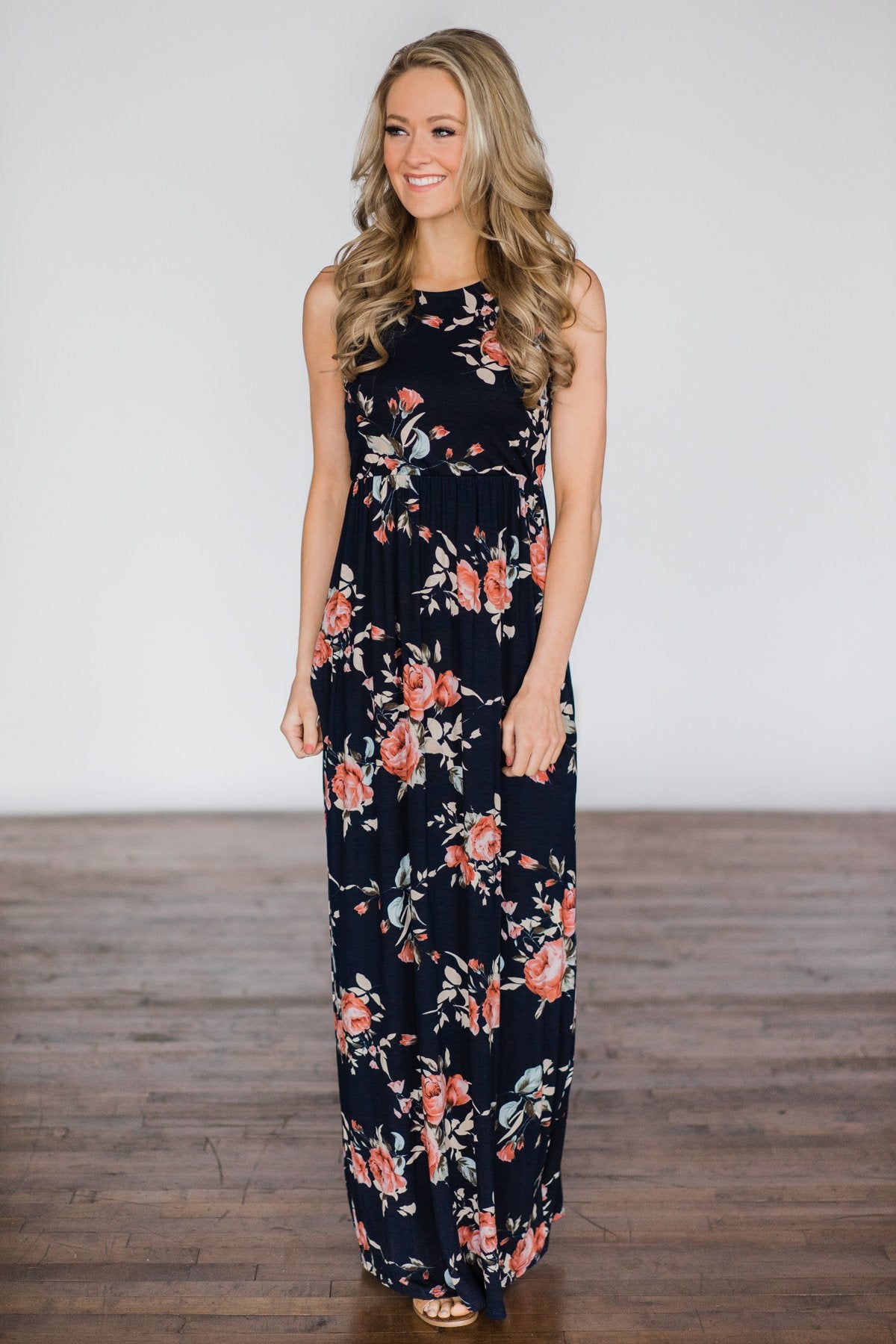 You Make Me Wanna Floral Maxi Dress ~ Navy You Make Me Wanna Floral Maxi Dress ~ Navy
