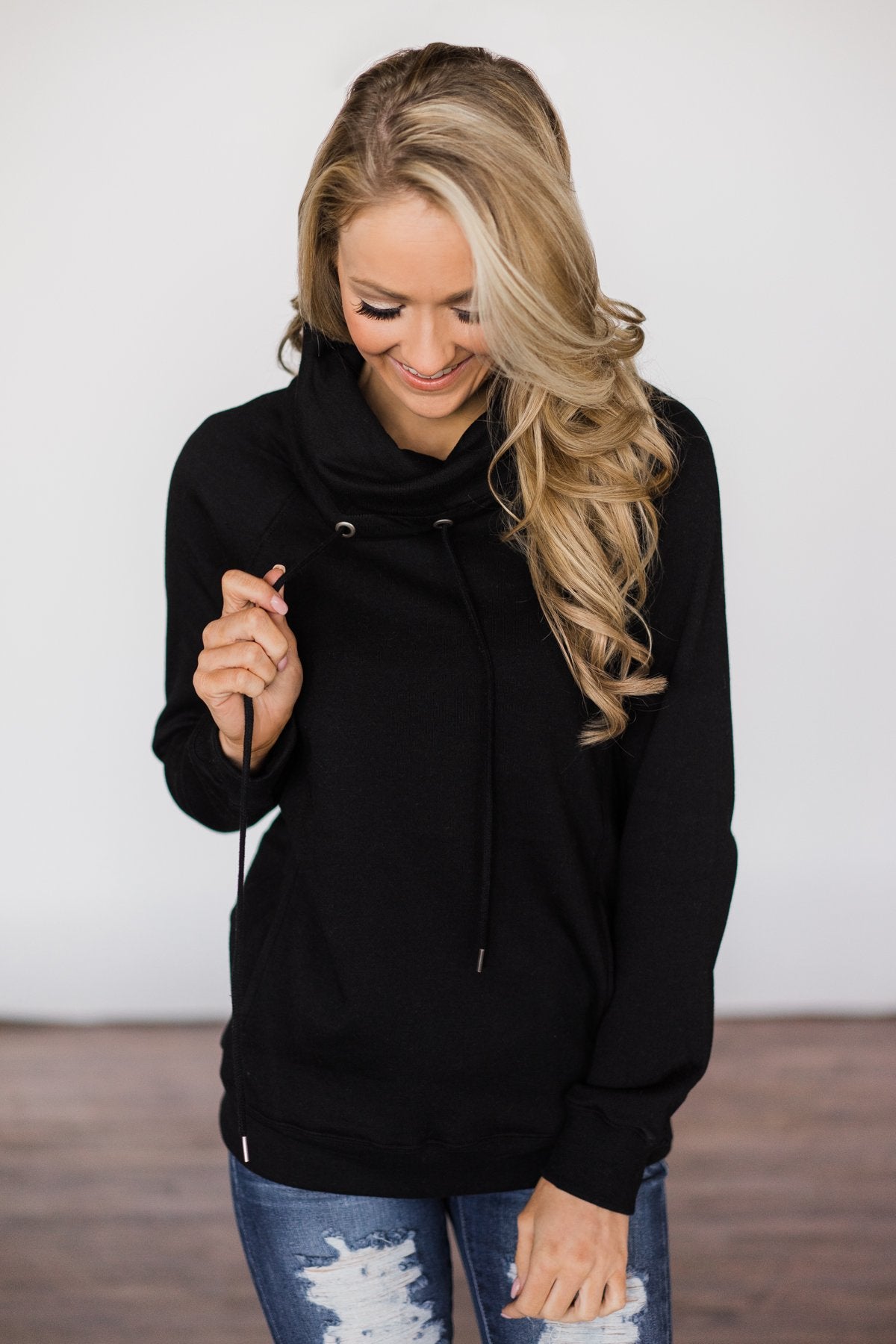 Solid Black Cowl Neck Top – The Pulse Boutique