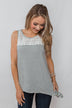 Always More Lace Trimmed Stripe Tank - Ivory & Black