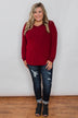 Can't Forget You V-Neck Top- Ruby