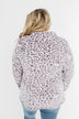 Quarter Zip Leopard Sherpa- Lilac