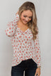Blossoming Beauty 3-Button Henley Top - Ivory