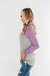 Season Awaits Long Sleeve Raglan Top- Lavender