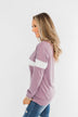 Make No Mistake Long Sleeve Top- Dark Lavender & Ivory
