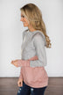 Grey & Pink Colorblock Hoodie