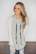Love Your Stripes Cowl Neck Top