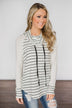 Love Your Stripes Cowl Neck Top