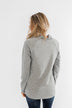 Life Goes On Button Detail Pullover Top- Grey