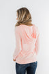 Simple Pleasures Floral & Stripes Hoodie- Light Peach