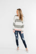 All My Life Striped Sweater- Grey & Pink