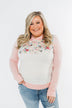Simple Pleasures Floral & Stripes Hoodie- Light Peach