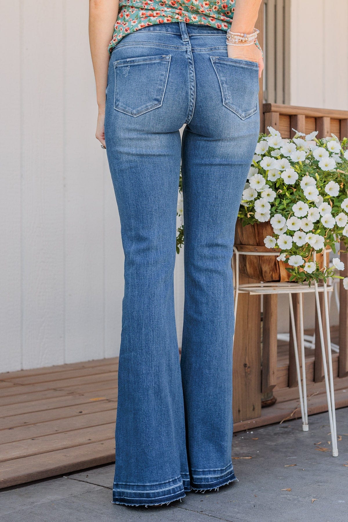 KanCan Button Fly Flare Jeans- Medium Mandy Wash – The Pulse Boutique