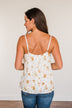 Hello Sunshine Swiss Dot Top- Ivory & Orange