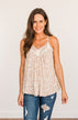 Bright-Eyed Beauty Lace Tank Top- Cream Animal Print
