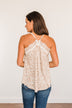Bright-Eyed Beauty Lace Tank Top- Cream Animal Print