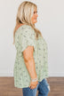 She's All That Floral Smocked Blouse- Soft Sage