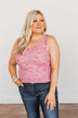 Frolic Through The Flowers Knit Tank Top- Pink