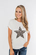 Spice It Up Leopard Print Star Top- Ivory