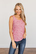 Frolic Through The Flowers Knit Tank Top- Pink