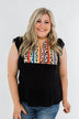 Can't Live Without You Embroidered Blouse- Black