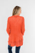 Long Sleeve Knit Cardigan- Coral