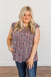 Gardens Of Flowers Floral Top- Grey & Pink