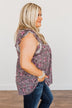 Gardens Of Flowers Floral Top- Grey & Pink