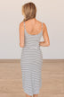 Down To The Shore Striped Dress- Off White