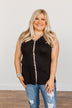 Good Ole Days Ribbed Knit Tank Top- Black