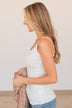 Happiness Is Within Ribbed Knit Tank- Ivory