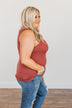 Places to Go Criss-Cross Tank Top- Brick