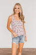 Put Your Head On My Shoulder Floral Tank Top- Grey