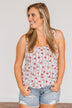 Put Your Head On My Shoulder Floral Tank Top- Grey